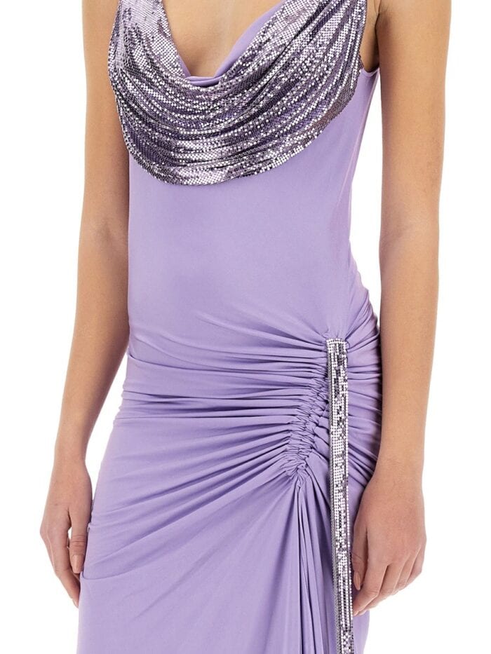 RABANNE LONG DRESS WITH DRAPE