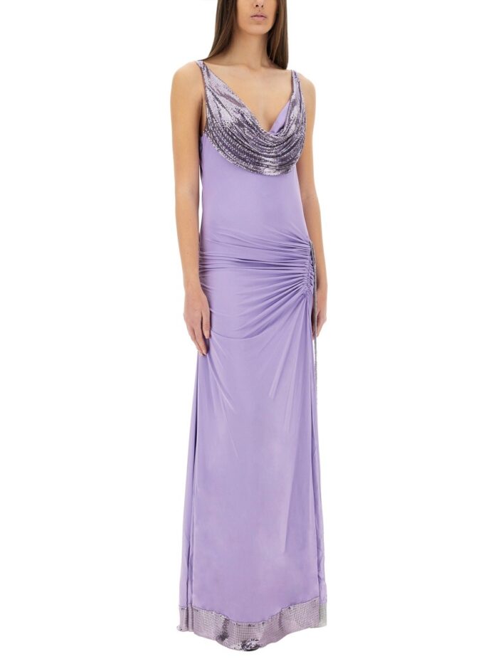 RABANNE LONG DRESS WITH DRAPE