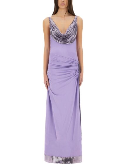 RABANNE LONG DRESS WITH DRAPE