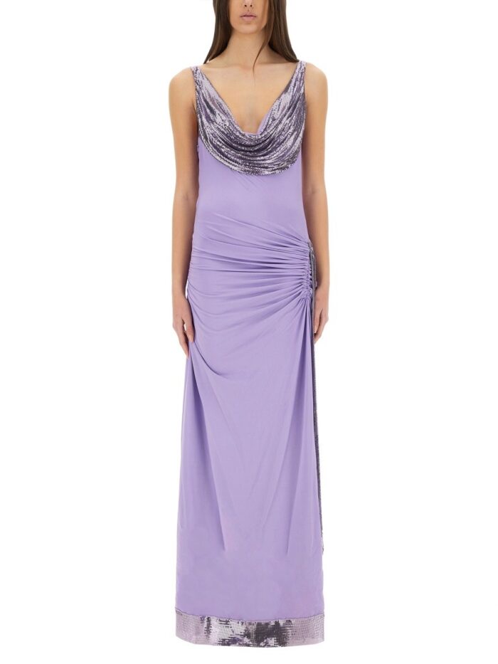 RABANNE LONG DRESS WITH DRAPE