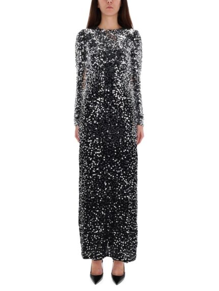 RABANNE LONG DRESS WITH SEQUINS