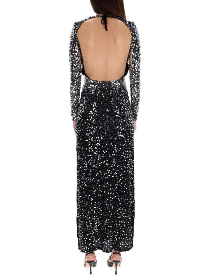 RABANNE LONG DRESS WITH SEQUINS