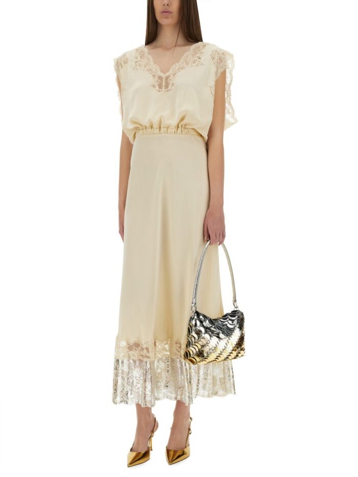 RABANNE MIDI DRESS WITH LACE INLAYS