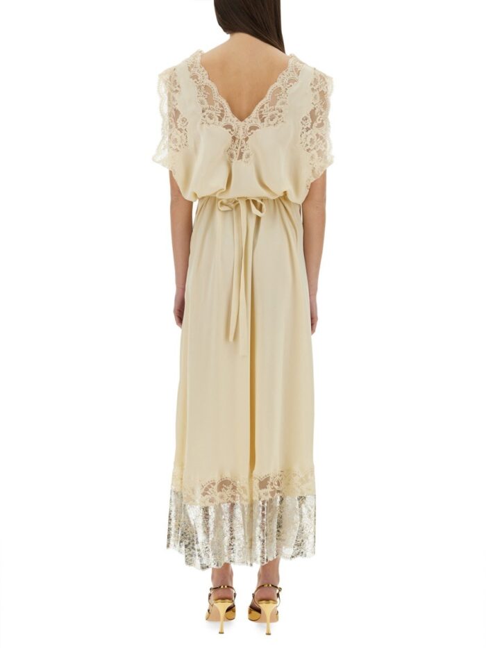 RABANNE MIDI DRESS WITH LACE INLAYS