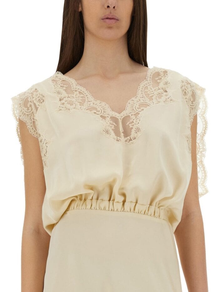 RABANNE MIDI DRESS WITH LACE INLAYS