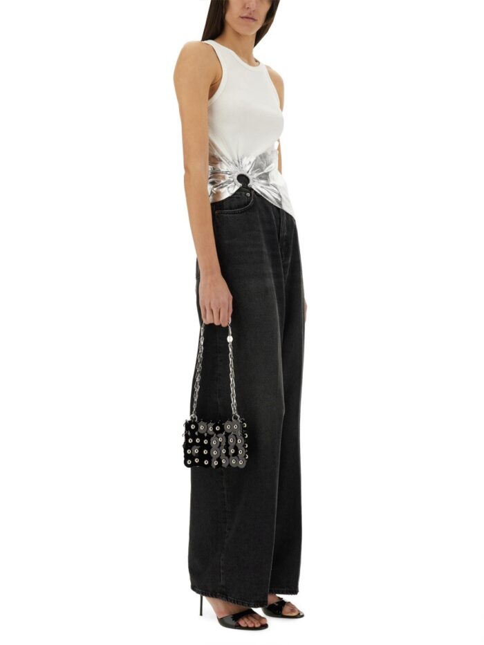 RABANNE RIBBED TOP WITH PIERCING APPLIQUE