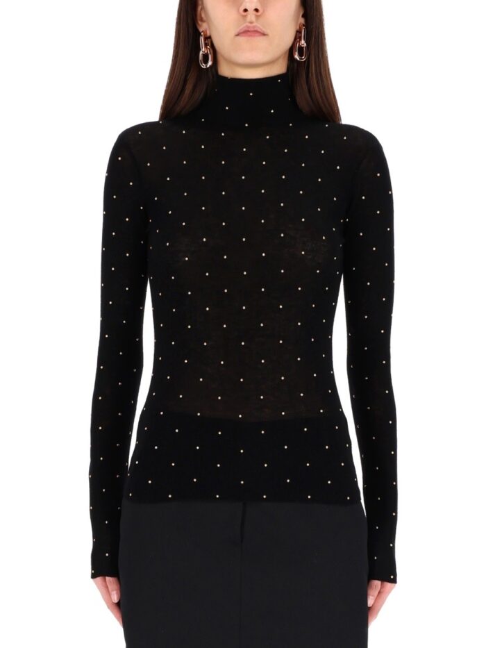 RABANNE "SECON-SKIN" EFECT MESH WITH STUDS