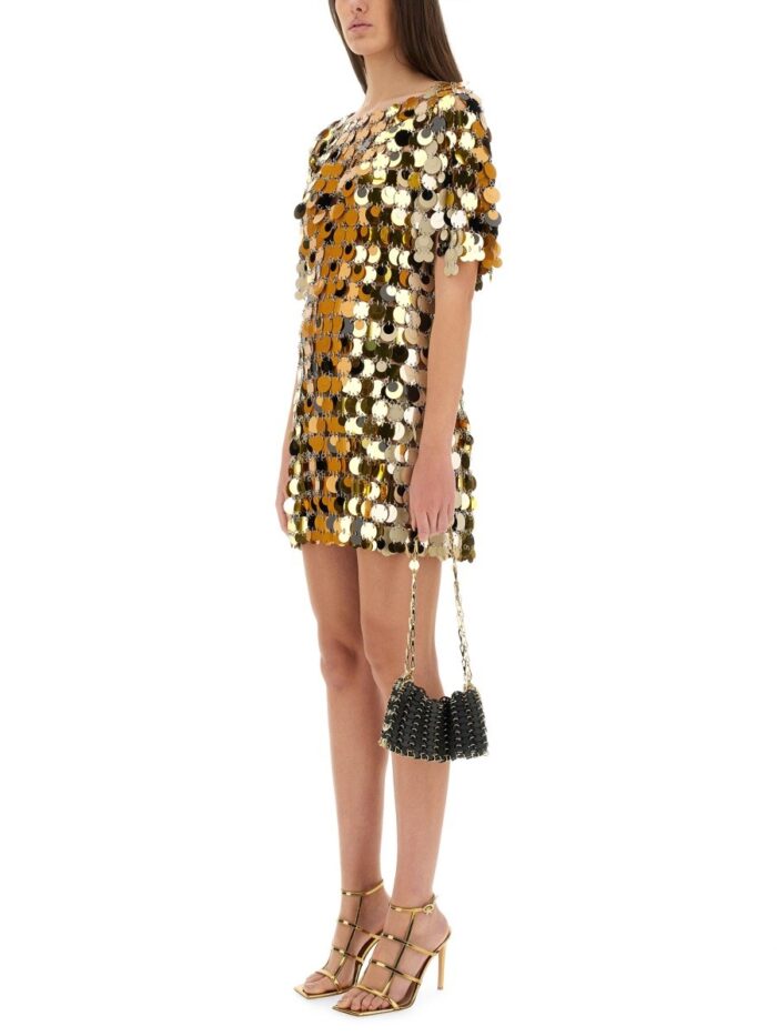 RABANNE "SPARKLE DISCS" MINI DRESS