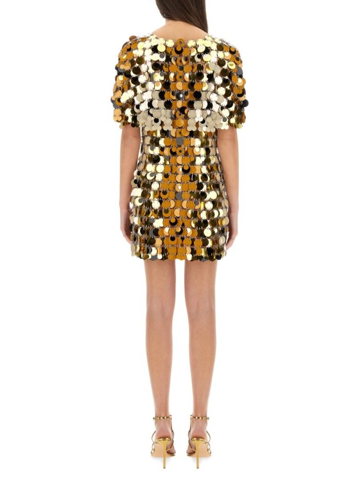RABANNE "SPARKLE DISCS" MINI DRESS