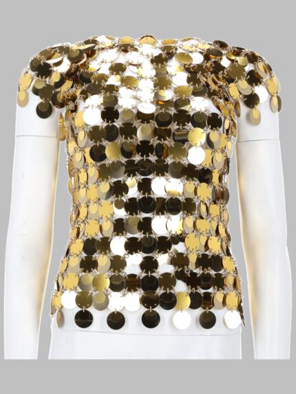 RABANNE TOP "THE GOLD SPARKLE DISC"
