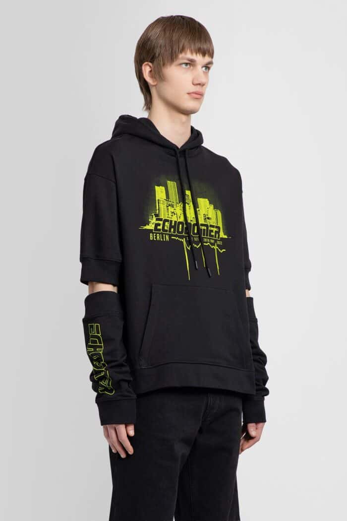 RAF SIMONS Echodomer Short Sleeve Hoodie With Separate Sleeves