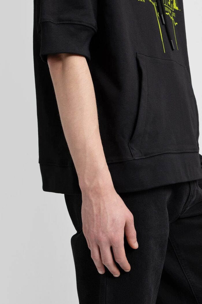 RAF SIMONS Echodomer Short Sleeve Hoodie With Separate Sleeves