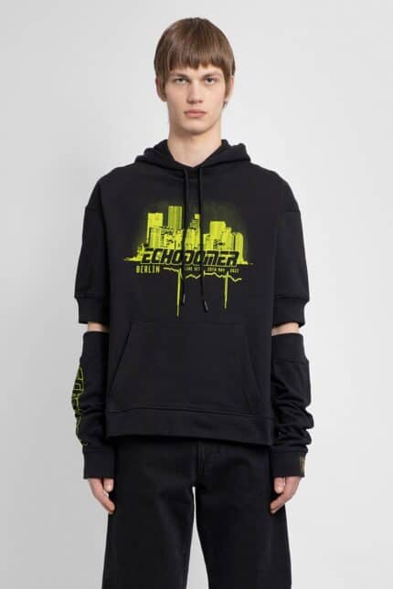 RAF SIMONS Echodomer Short Sleeve Hoodie With Separate Sleeves