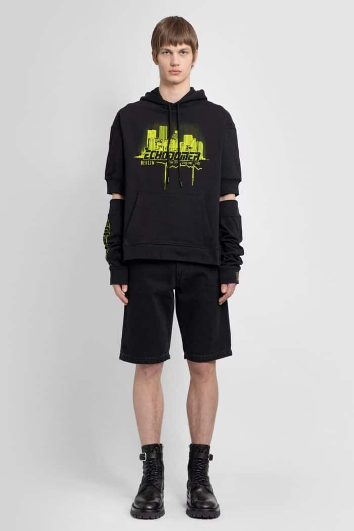 RAF SIMONS Echodomer Short Sleeve Hoodie With Separate Sleeves