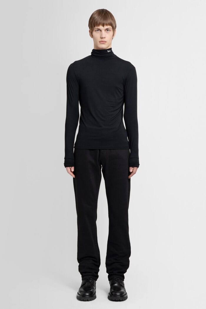 RAF SIMONS Long Sleeve Turtleneck T-shirt With Smiley Embroidery