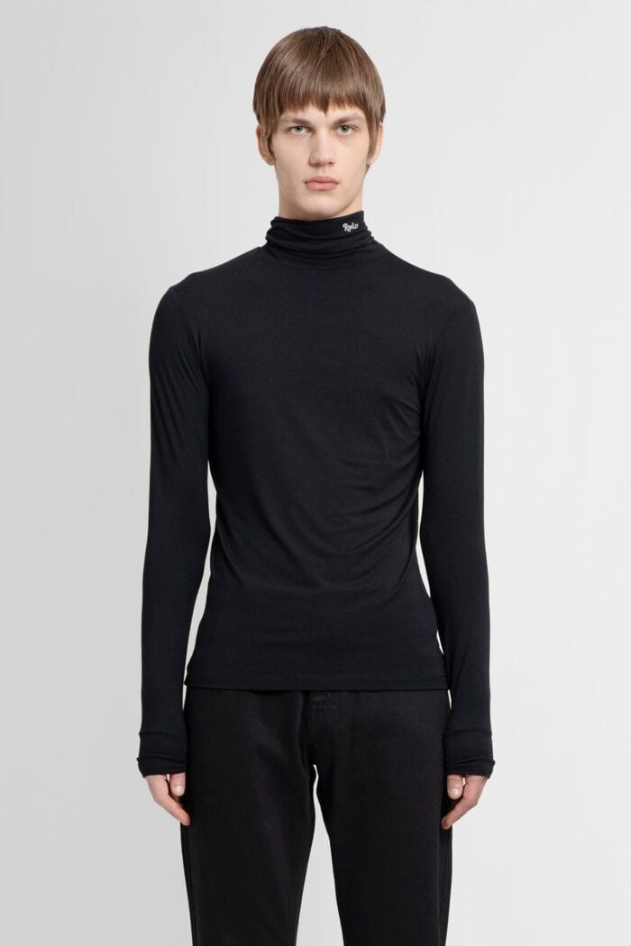 RAF SIMONS Long Sleeve Turtleneck T-shirt With Smiley Embroidery