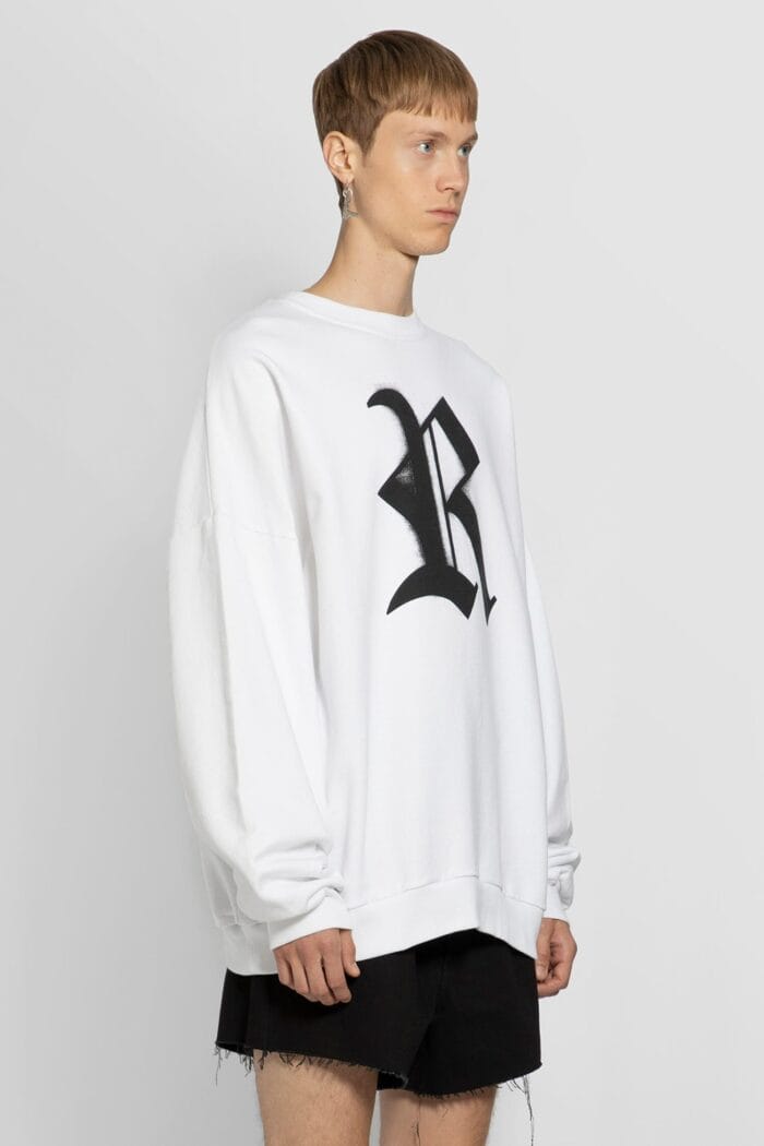 RAF SIMONS Oversized R Print Crewneck Sweatshirt