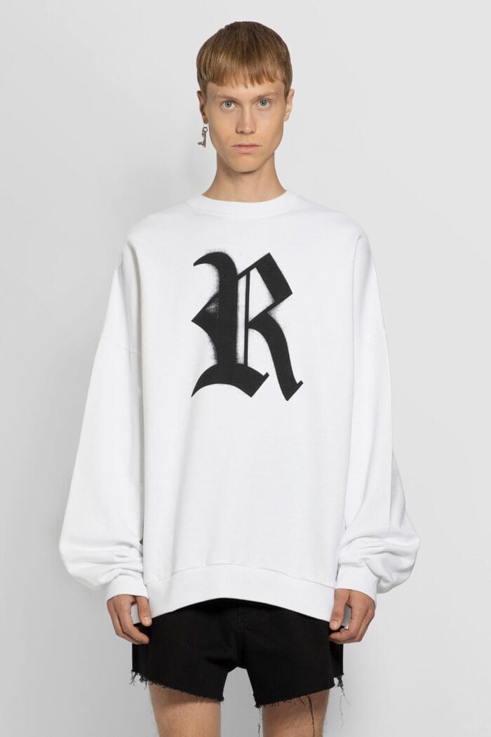 RAF SIMONS Oversized R Print Crewneck Sweatshirt