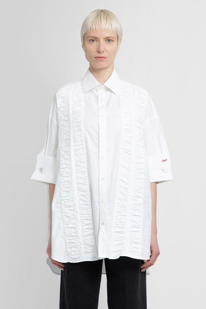 RAF SIMONS Ruffle Business Short Sleeve Shirt