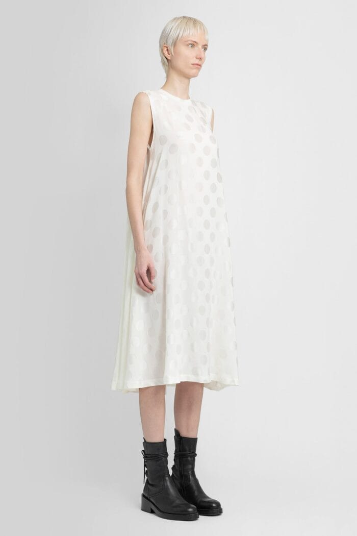 RAF SIMONS Sleeveless Wide Polkadot Dress In Silk