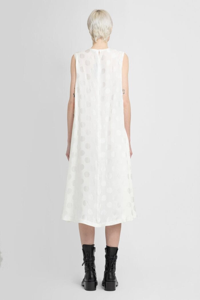 RAF SIMONS Sleeveless Wide Polkadot Dress In Silk