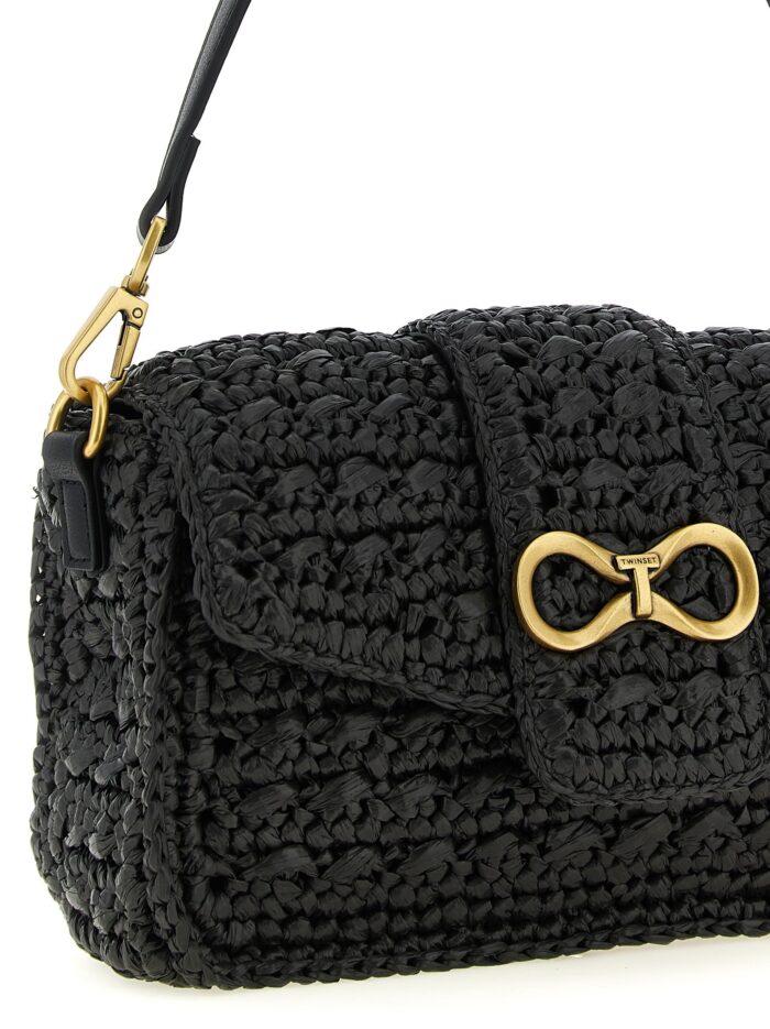 TWIN SET Raffia Crossbody Bag