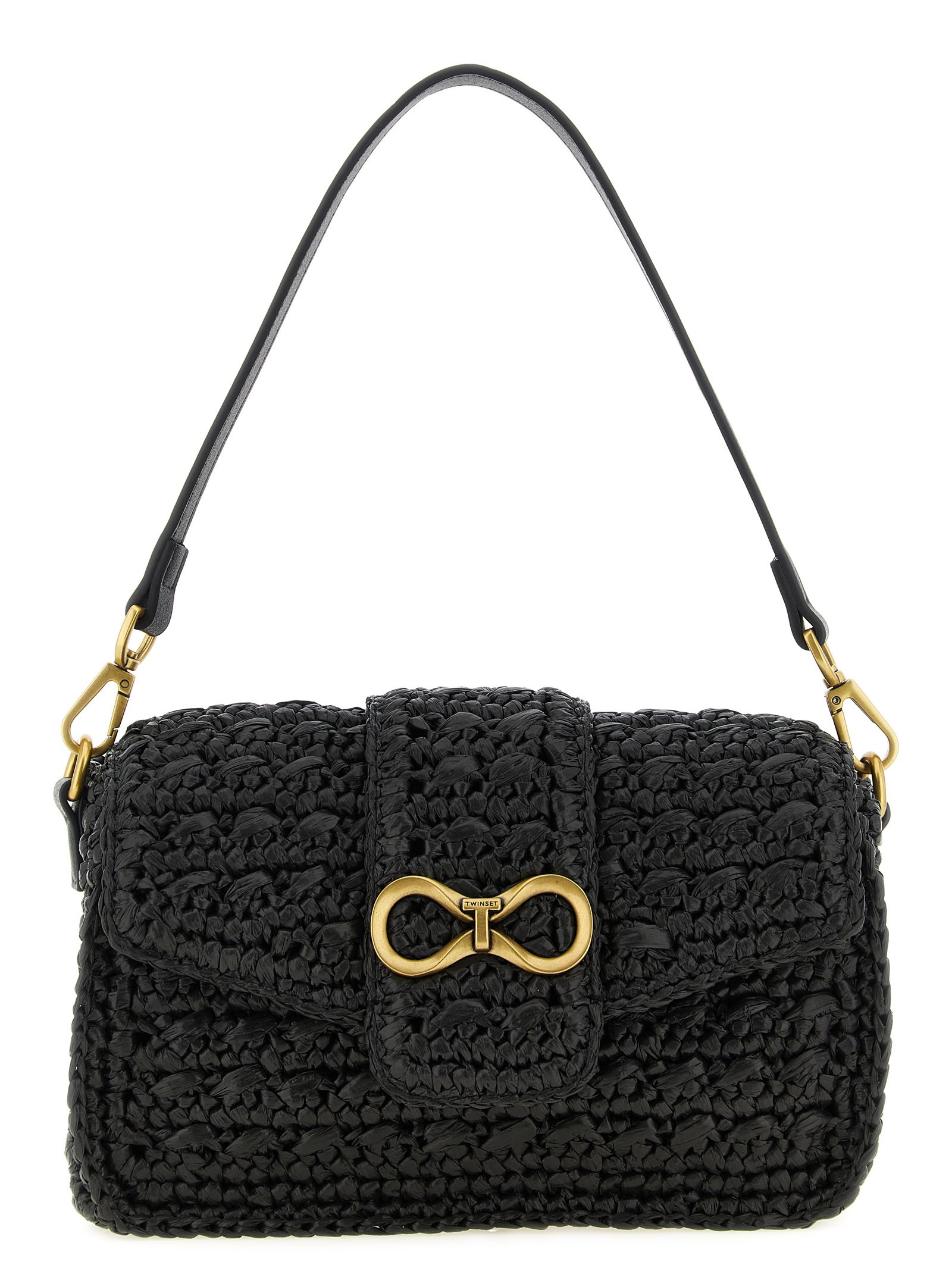 TWIN SET Raffia Crossbody Bag