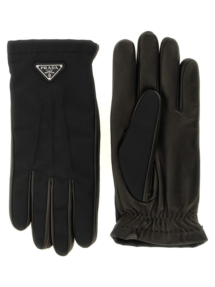 prada re nylon and nappa gloves PRADA Re-Nylon And Nappa Gloves