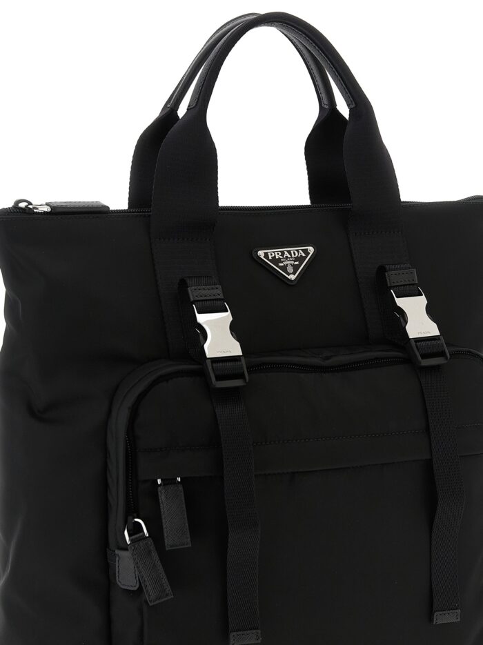 PRADA Re-Nylon And Saffiano Backpack Shopping Bag