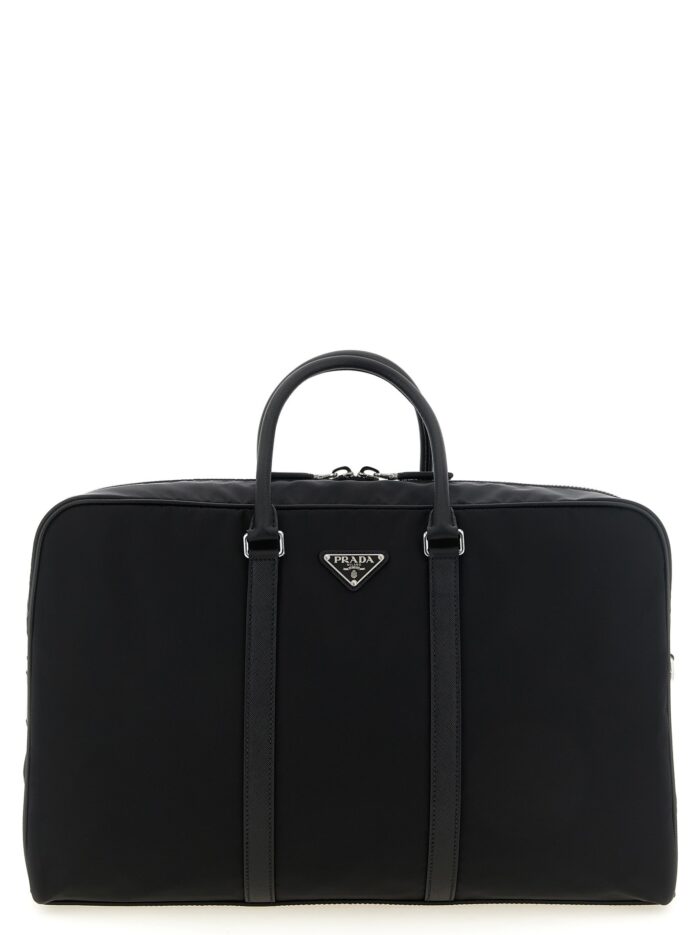 prada re nylon and saffiano travel bag PRADA Re-Nylon And Saffiano Travel Bag
