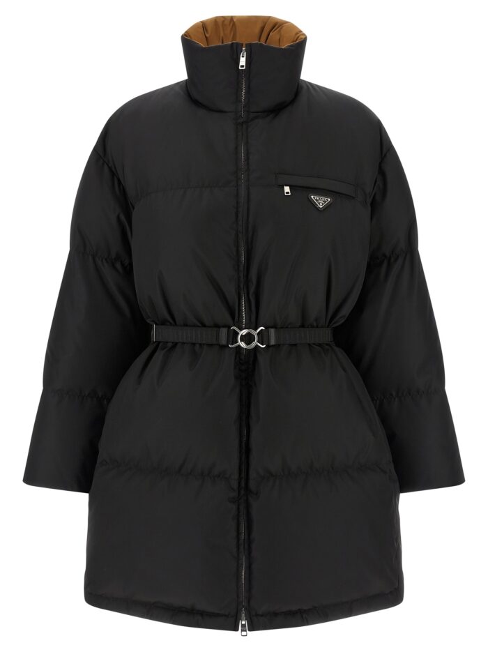 prada re nylon maxi down jacket PRADA Re-Nylon Maxi Down Jacket