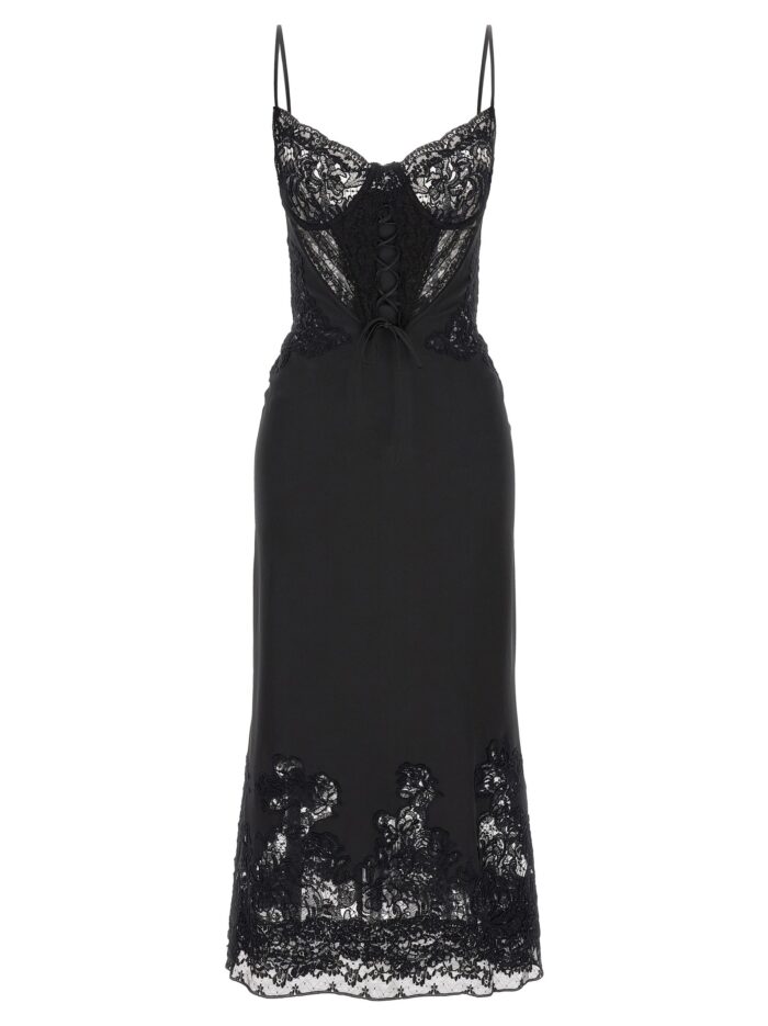 ermanno scervino rebrodé lace lingerie dress black ERMANNO SCERVINO Rebrodé Lace Lingerie Dress Black