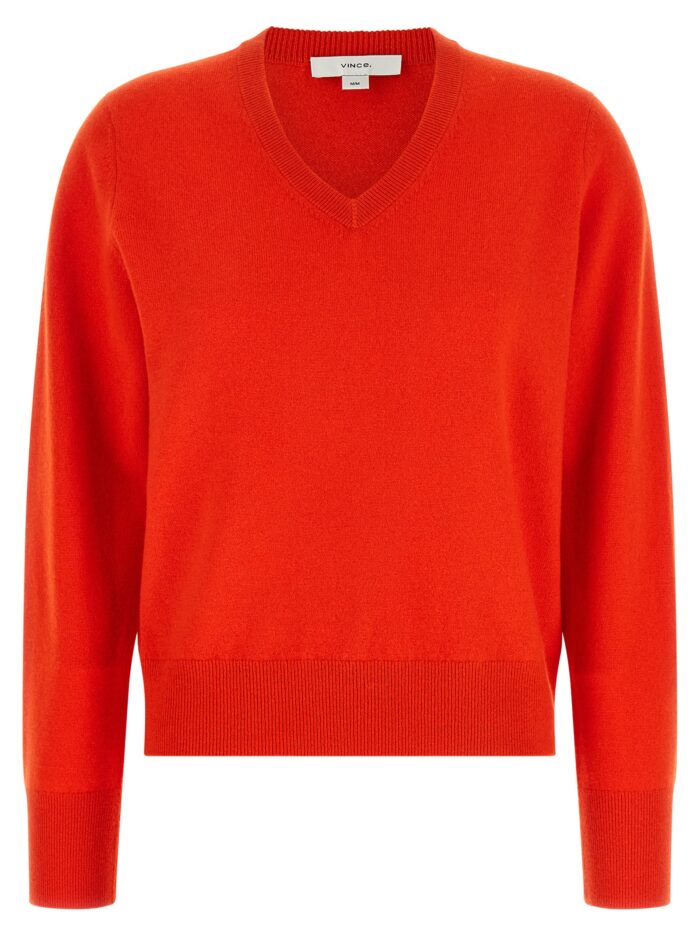 vince red cashmere v neck sweater VINCE Red Cashmere V-neck Sweater