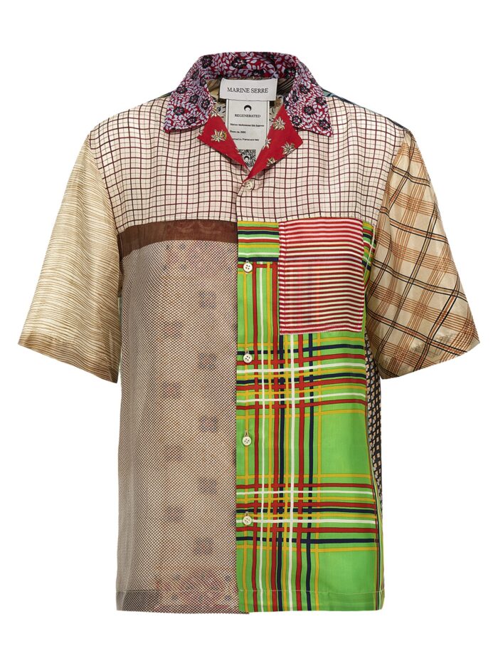 marine serre 'regenerated silk scarves bowling' shirt MARINE SERRE 'Regenerated Silk Scarves Bowling' Shirt