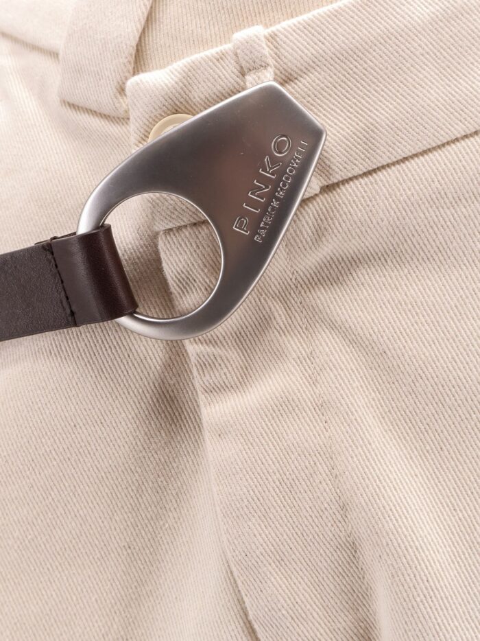 Reimagine By Pinko X Patrick McDowell Cotton Trousers With Crossover And Belt