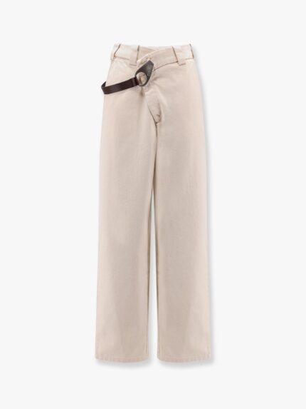 Reimagine By Pinko X Patrick McDowell Cotton Trousers With Crossover And Belt