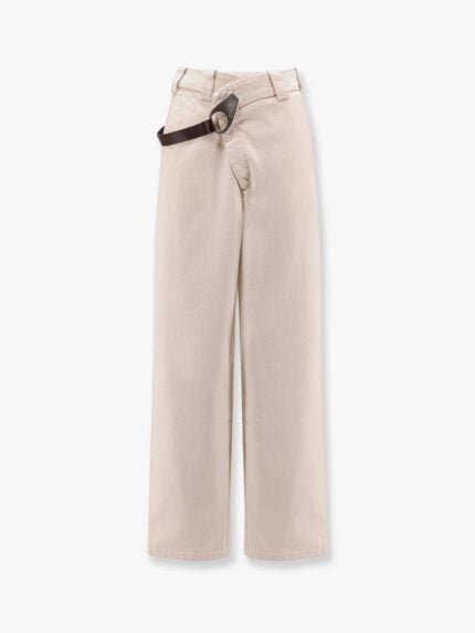 Reimagine By Pinko X Patrick McDowell Cotton Trousers With Crossover And Belt