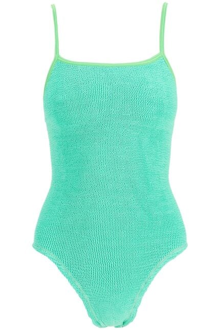 REINA OLGA High-waisted Neon Green One-piece Swimsuit With Adjustable Straps