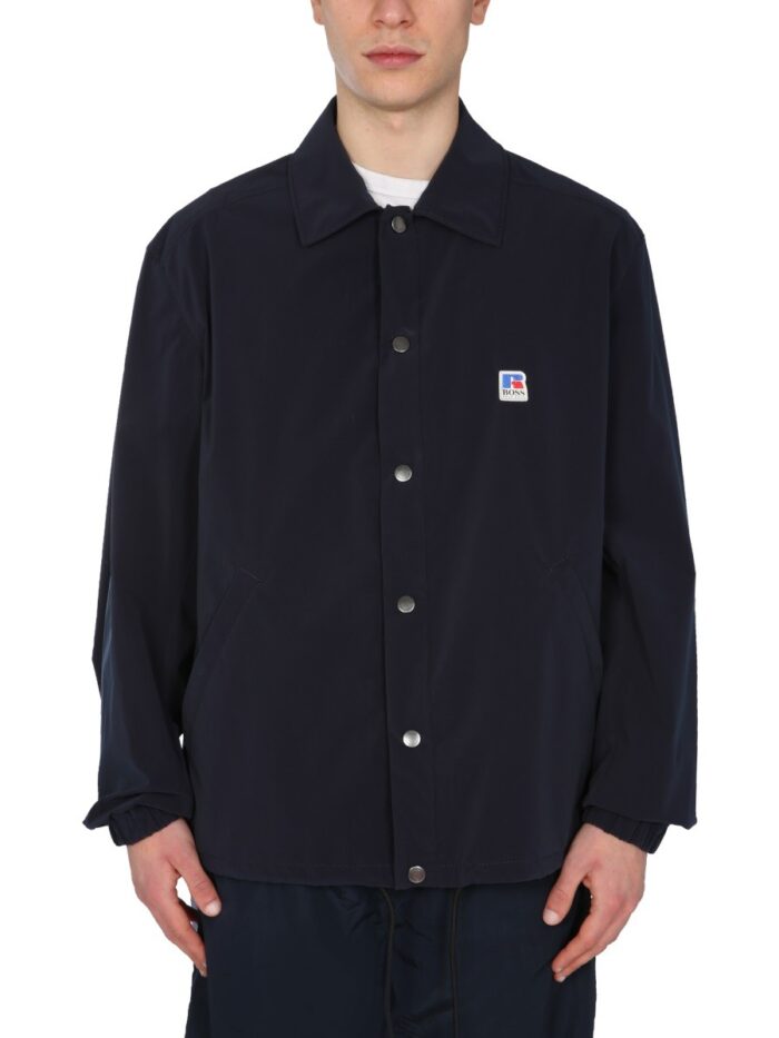 RELAXED FIT JACKET WITH BOSS X RUSSELL ATHLETIC LOGO