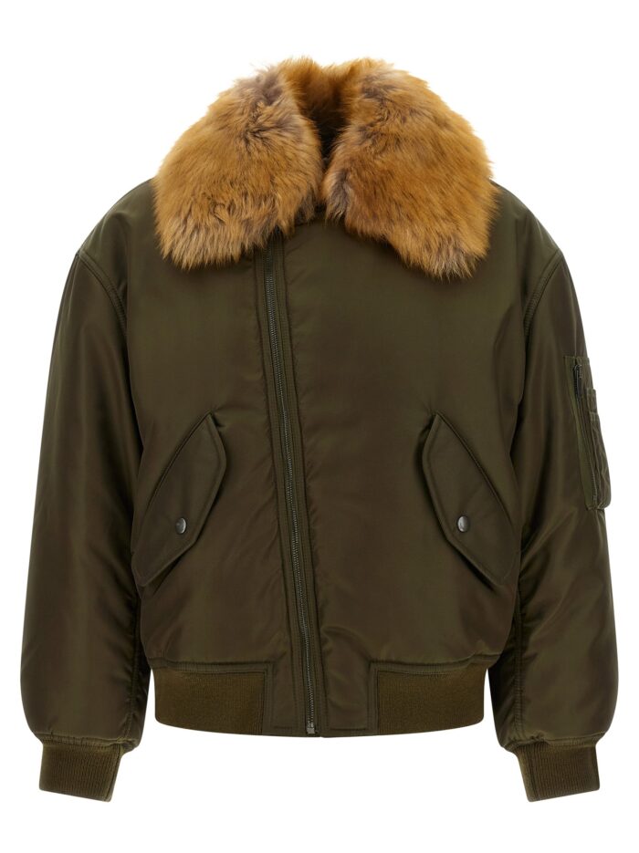 saint laurent removable shearling neck bomber jacket Saint Laurent Removable Shearling Neck Bomber Jacket