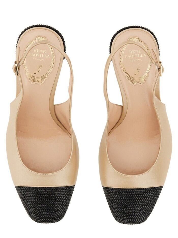 RENE CAOVILLA SLING BACK WITH RHINESTONES