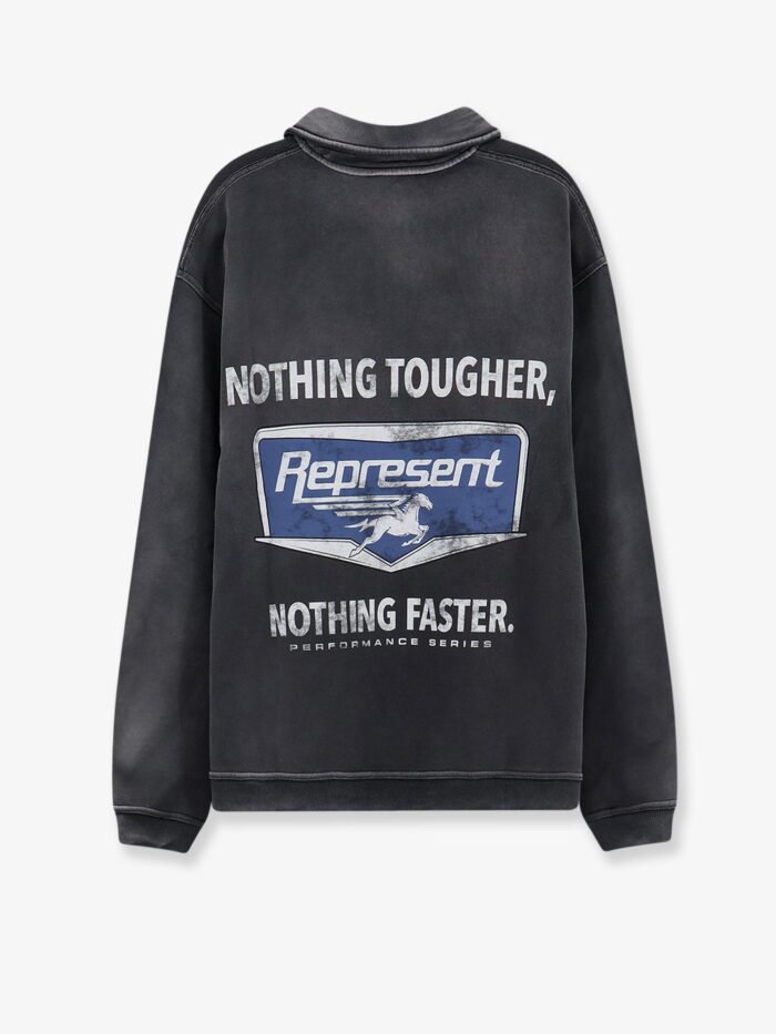 Represent Cotton Sweatshirt With Front Logo Print