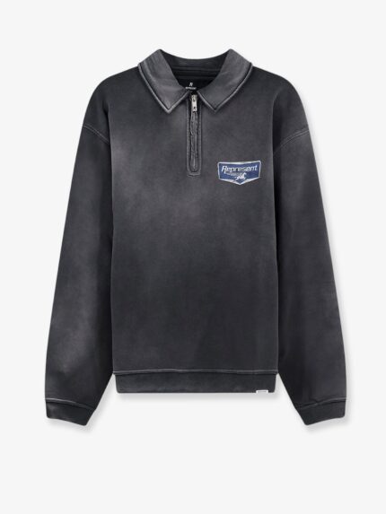 Represent Cotton Sweatshirt With Front Logo Print