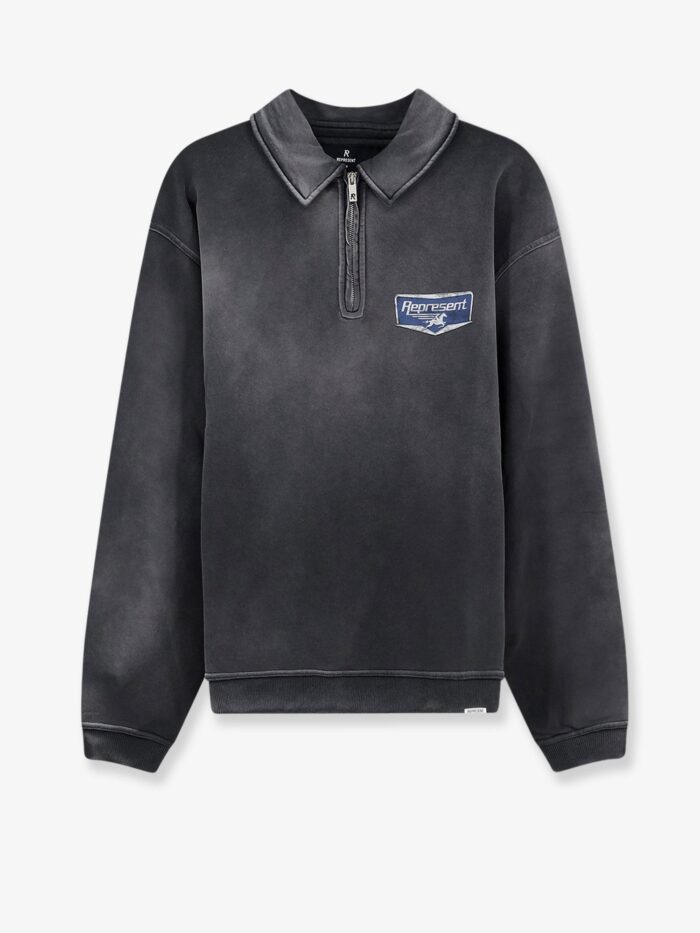 Represent Cotton Sweatshirt With Front Logo Print