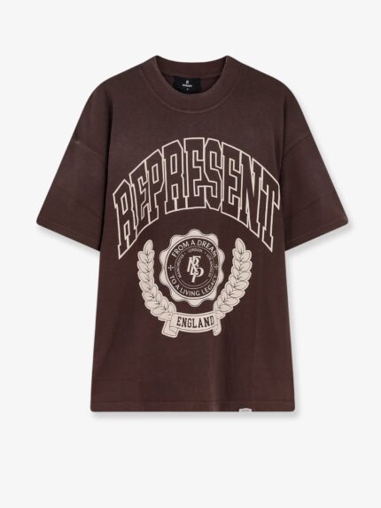 Represent Legacy Crest Cotton T-shirt With Distressed Effect