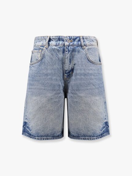 Represent Tailored Stone-washed Denim Bermuda Shorts