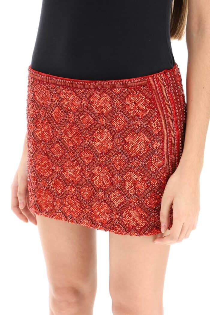 Retrofete Embroidered Mini Skirt