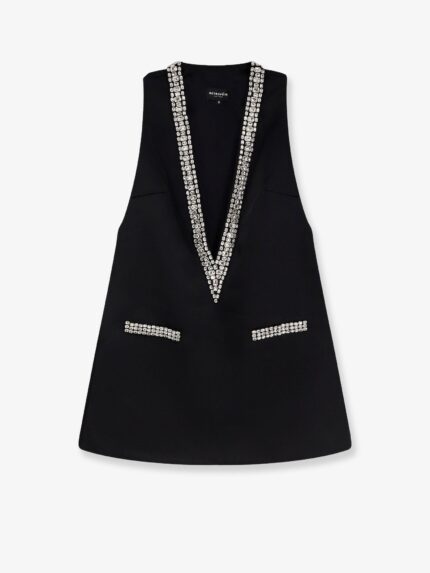 RETROFETE Nancie Satin Mini Dress With Rhinestones
