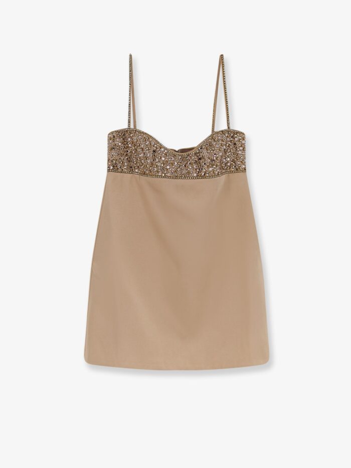 RETROFETE Shyla Satin Dress With Rhinestones Detail