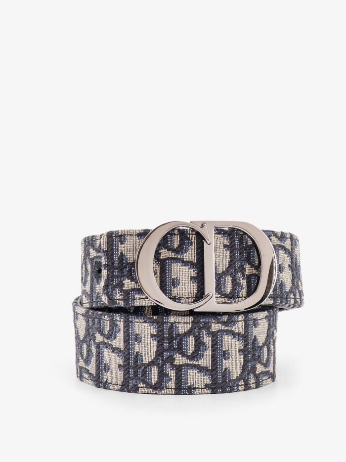 Reversible Leather And Dior Oblique Fabric Belt